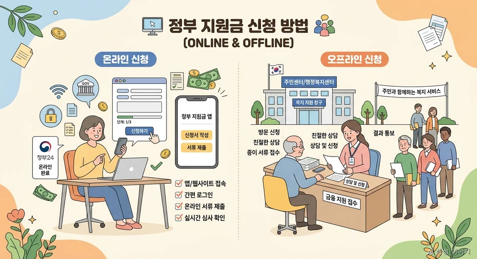2차 고유가 피해지원금 온·오프라인 신청 절차 안내 AI 생성 이미지